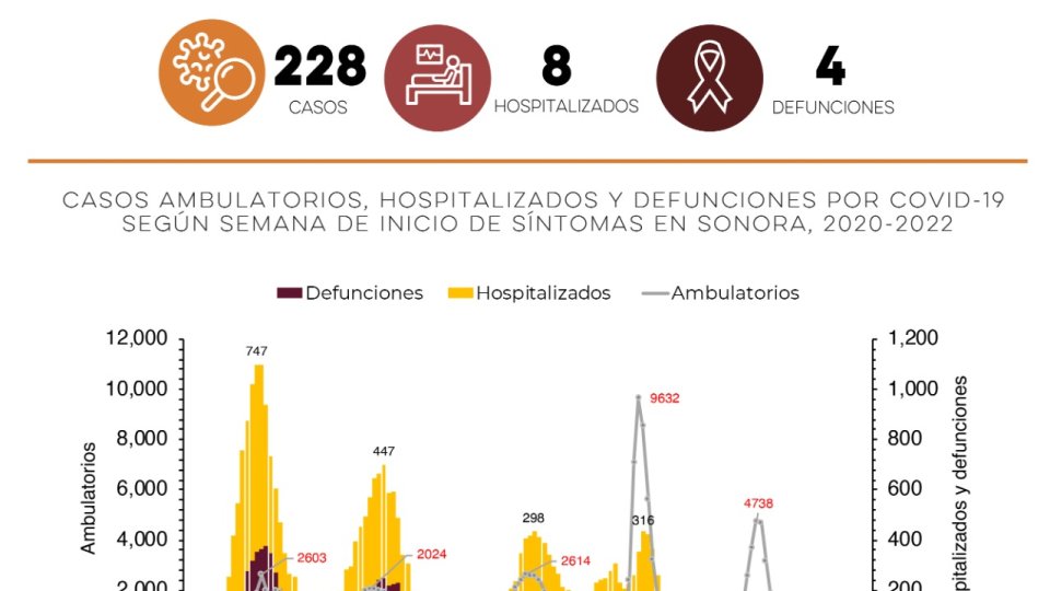 Salud Sonora confirma 228 casos más de Covid-19