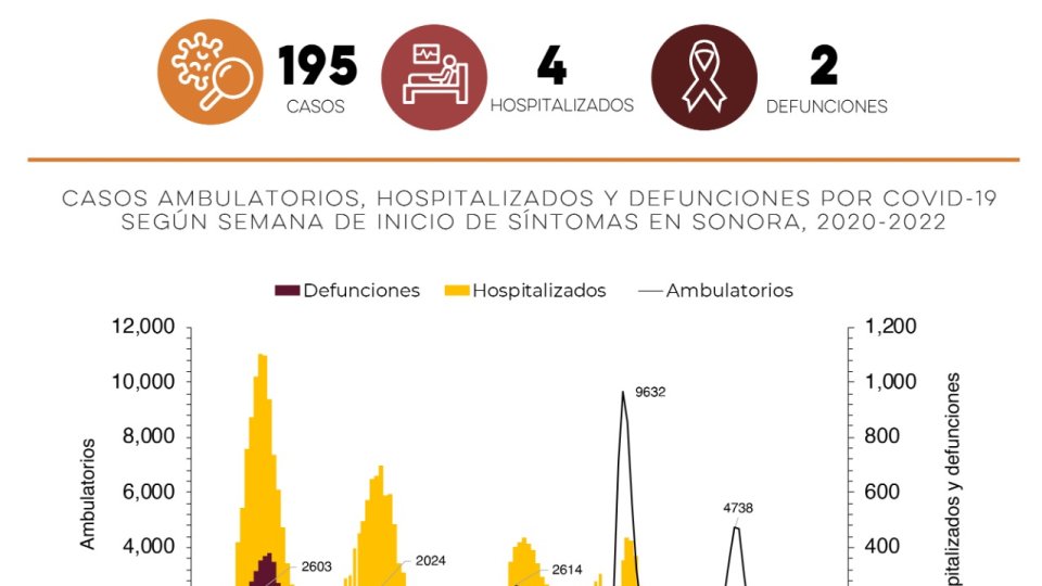 Confirma Salud Sonora 195 casos de Covid-19