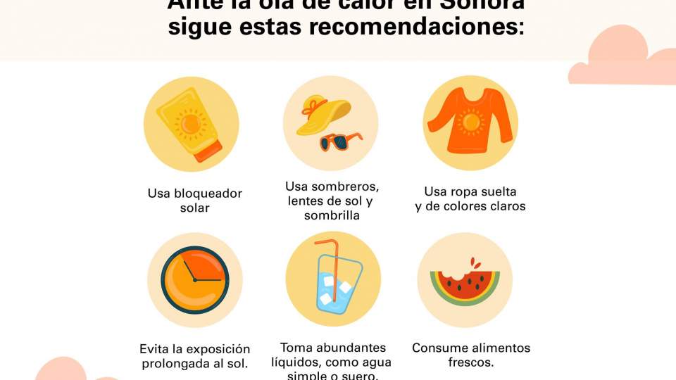  Ante la Ola de calor en Sonora, sigue estas recomendaciones.